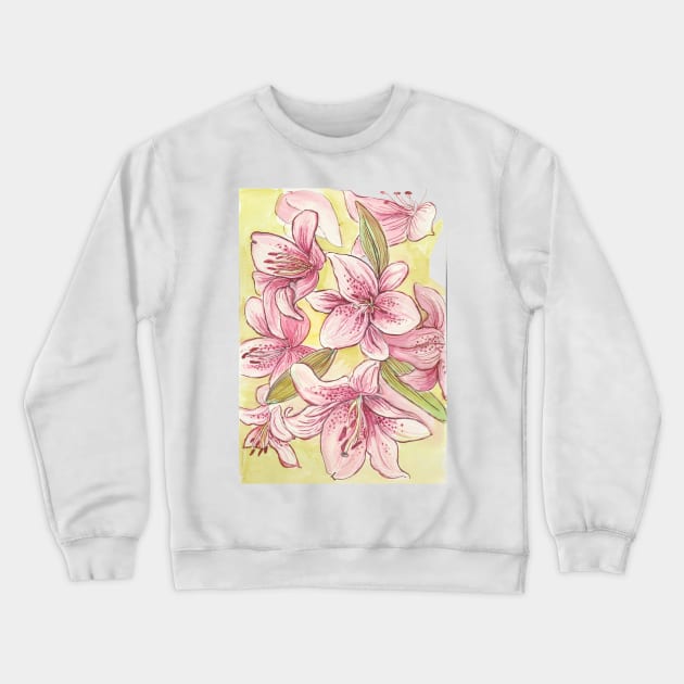 Lilies Bouquet Crewneck Sweatshirt by astrongwater